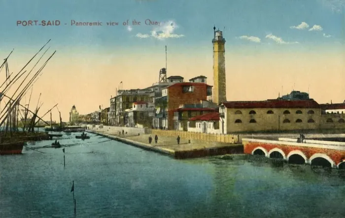 Framed Print : Port-Said - Panoramic view of the Quay, c1918-c1939. Creator: Unknown Framed Print : Port-Said - Panoramic view of the Quay, c1918-c1939. Creator: Unknown