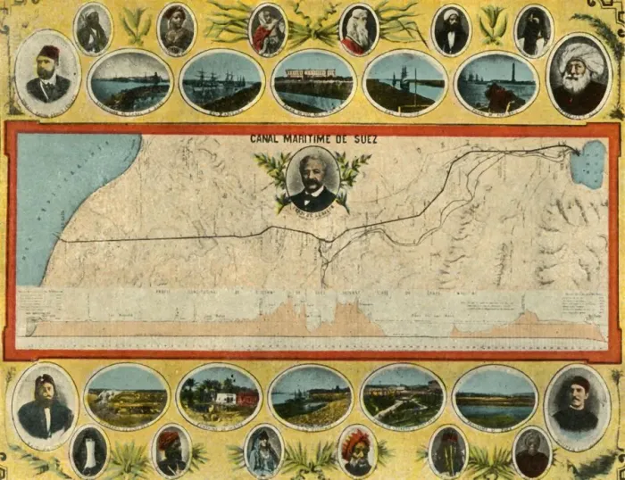 Framed Print : Port-Said - The Plan of the Canal, c1918-c1939. Creator: Unknown Framed Print : Port-Said - The Plan of the Canal, c1918-c1939. Creator: Unknown