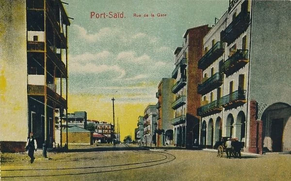 Port-Said. Rue de la Gare, c1900