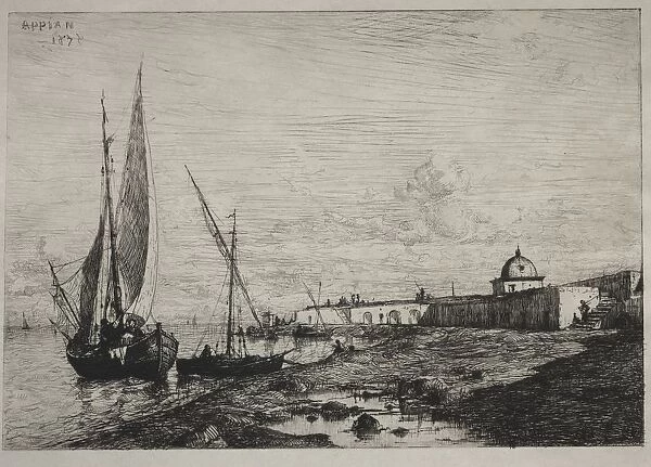 The Port at San Remo, 1878. Creator: Adolphe Appian (French, 1818-1898)