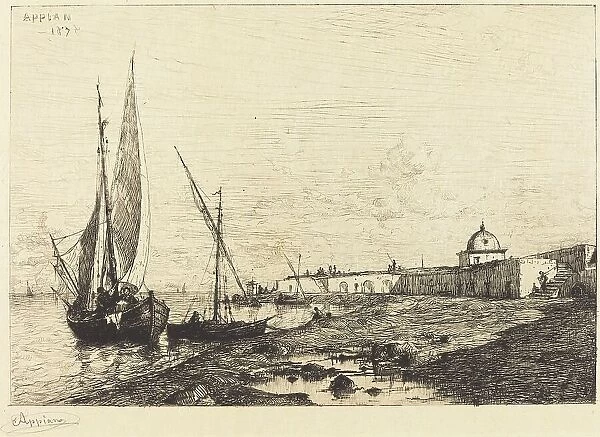 Port of San Remo, 1878. Creator: Adolphe Appian