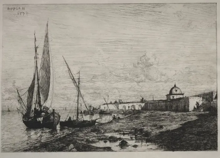 Framed Print : The Port at San Remo, 1878. Creator: Adolphe Appian (French, 1818-1898) Framed Print : The Port at San Remo, 1878. Creator: Adolphe Appian (French, 1818-1898)