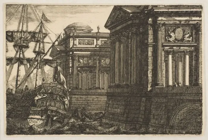 Framed Print : Port Scene, ca. 1760. Creator: Pierre Moreau Framed Print : Port Scene, ca. 1760. Creator: Pierre Moreau