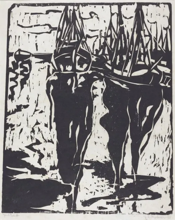 Framed Print : Port Scene (Hafenbild), 1908. Creator: Ernst Kirchner Framed Print : Port Scene (Hafenbild), 1908. Creator: Ernst Kirchner