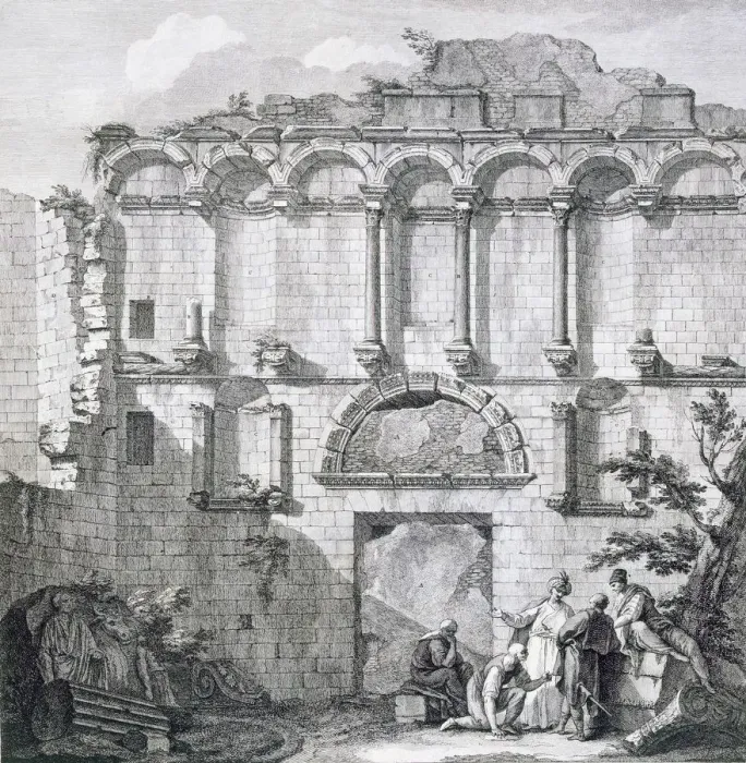 Framed Print : The Porta Aurea, pub. 1764. Creator: Robert Adam (1728-92) Framed Print : The Porta Aurea, pub. 1764. Creator: Robert Adam (1728-92)