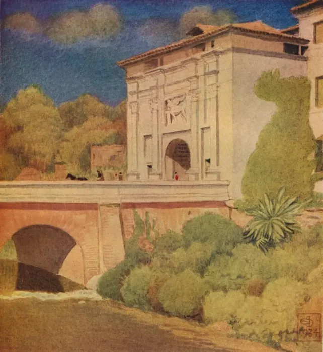Framed Print : Porta Cavour, Treviso, 1934, (1936). Creator: Joseph Edward Southall Framed Print : Porta Cavour, Treviso, 1934, (1936). Creator: Joseph Edward Southall