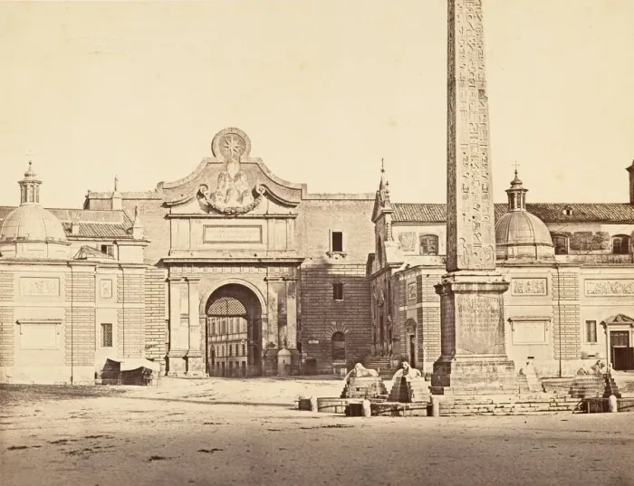 Framed Print : Porta del Popolo, 1848-52. Creator: Eugene Constant