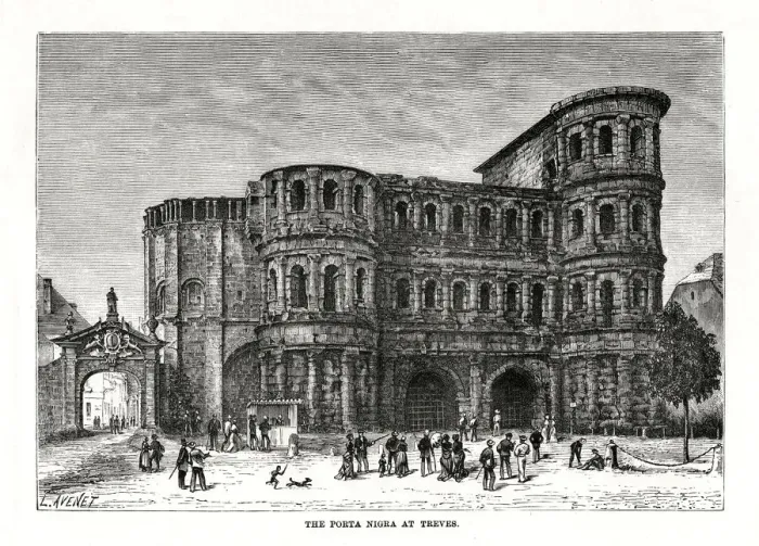 Framed Print : The Porta Nigra, Trier, Germany, 1879. Artist: L Avenet Framed Print : The Porta Nigra, Trier, Germany, 1879. Artist: L Avenet