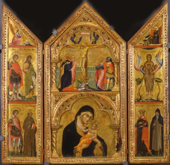 Framed Print : Portable altar, ca 1335. Artist: Veneziano, Paolo (ca 1330-ca 1360) Framed Print : Portable altar, ca 1335. Artist: Veneziano, Paolo (ca 1330-ca 1360)