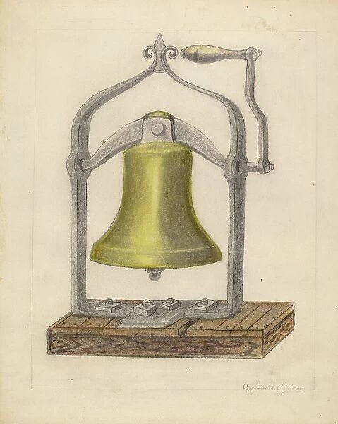 Portable Brass Hand Bell, c. 1936. Creator: Columbus Simpson