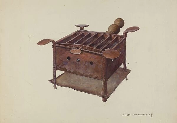 Portable Charcoal Stove, c. 1940. Creator: Ernest A Towers Jr