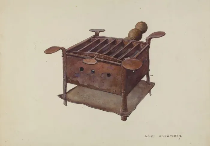 Framed Print : Portable Charcoal Stove, c. 1940. Creator: Ernest A Towers Jr Framed Print : Portable Charcoal Stove, c. 1940. Creator: Ernest A Towers Jr