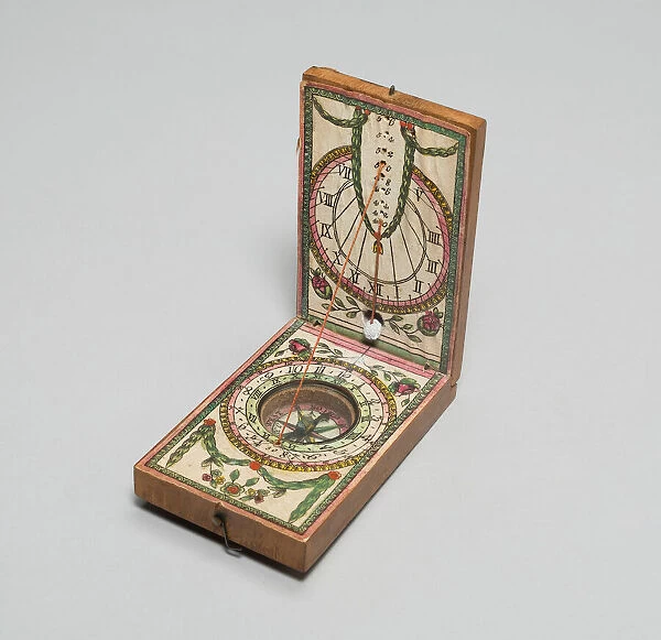 Portable Compass Sundial, Germany, c. 1790. Creator: J. Kleininger