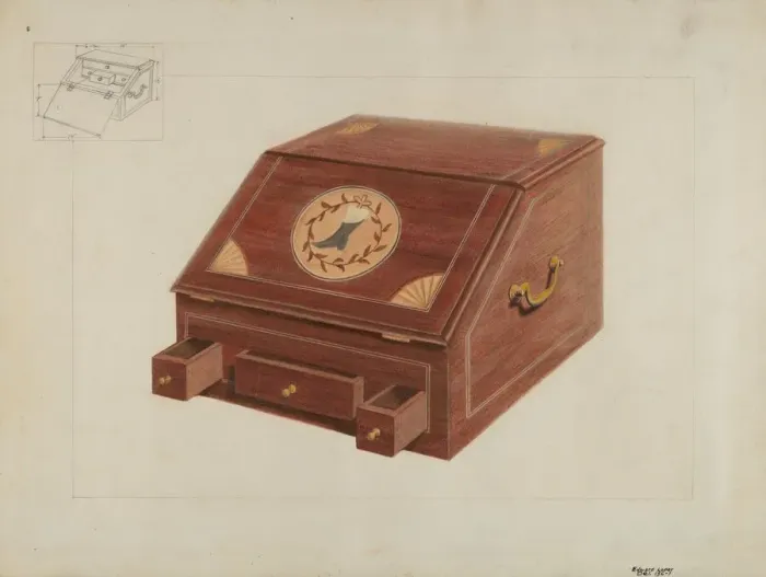 Framed Print : Portable Secretary, c. 1937. Creator: Edward L Loper Framed Print : Portable Secretary, c. 1937. Creator: Edward L Loper