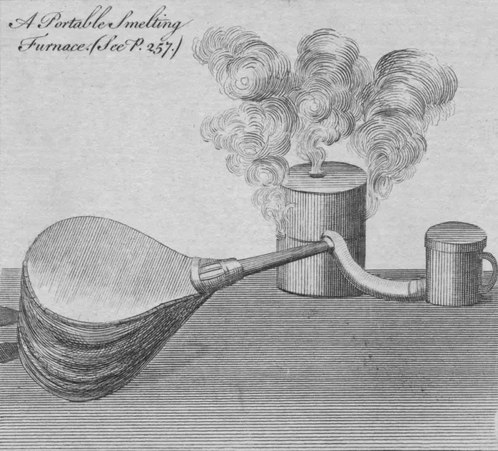 Framed Print : A Portable Smelting Furnace, 1761. Creator: Unknown Framed Print : A Portable Smelting Furnace, 1761. Creator: Unknown