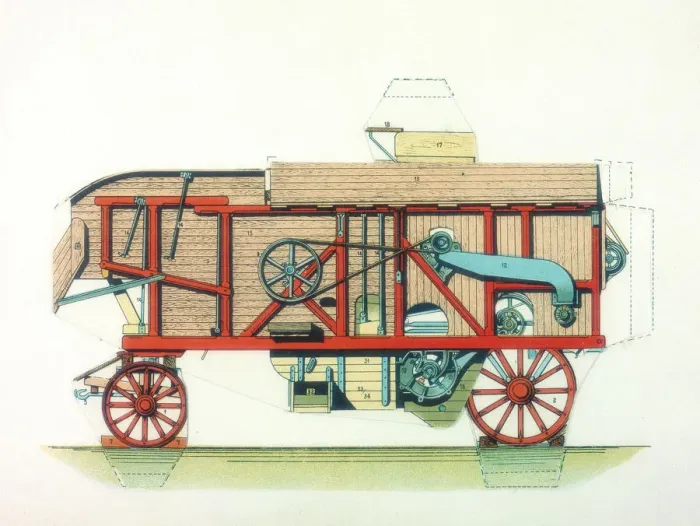 Framed Print : Portable threshing machine, c1910 Framed Print : Portable threshing machine, c1910