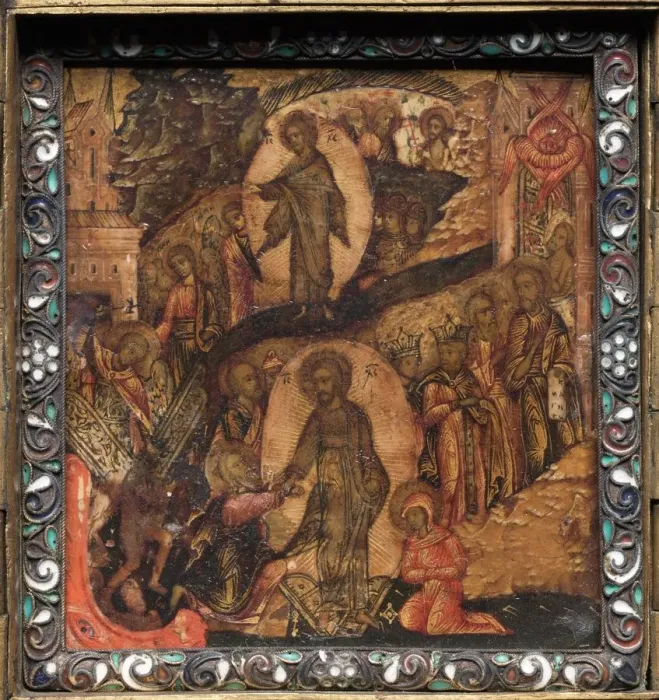 Framed Print : Portable Triptych Icon, 1600s. Creator: Unknown