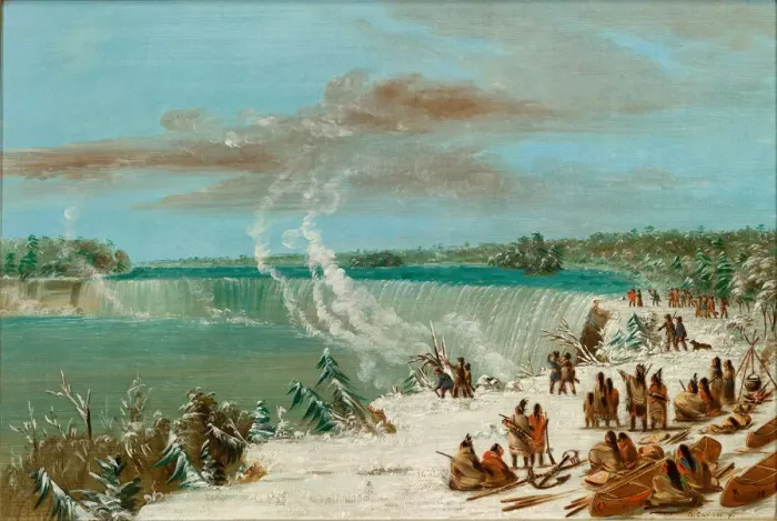 Framed Print : Portage Around the Falls of Niagara at Table Rock, 1847 / 1848. Creator: George Catlin Framed Print : Portage Around the Falls of Niagara at Table Rock, 1847 / 1848. Creator: George Catlin