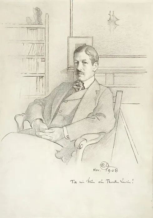 Framed Print : Portait of Thorsten Laurin, 1908. Creator: Carl Larsson Framed Print : Portait of Thorsten Laurin, 1908. Creator: Carl Larsson