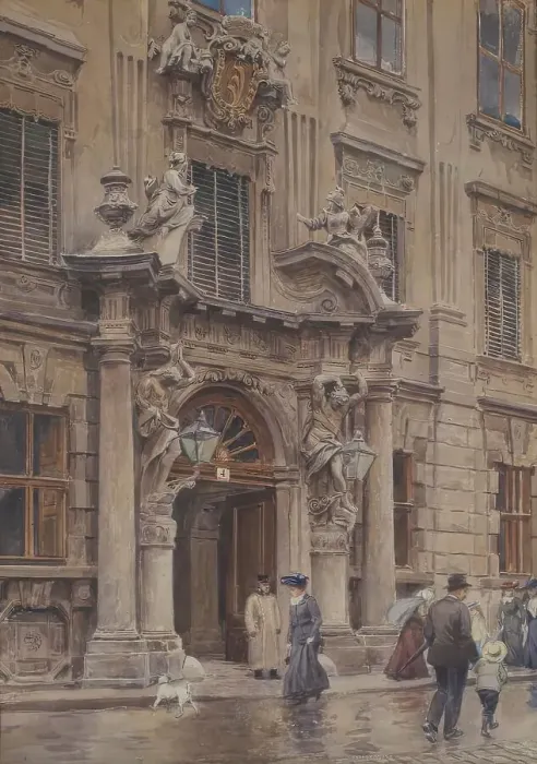 Framed Print : The portal of the Kinsky Palace, around 1901 / 1902. Creator: Ernst Graner Framed Print : The portal of the Kinsky Palace, around 1901 / 1902. Creator: Ernst Graner