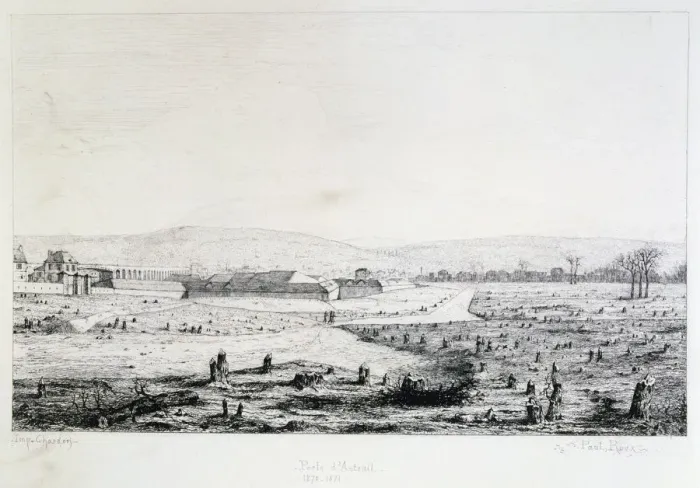 Framed Print : Porte d Auteuil, Siege of Paris, 1870-1871. Artist: Paul Roux Framed Print : Porte d Auteuil, Siege of Paris, 1870-1871. Artist: Paul Roux