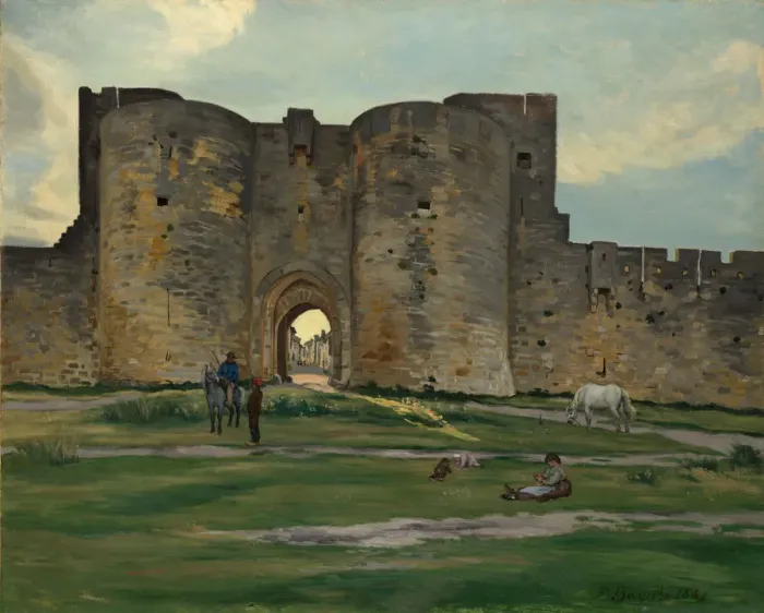 Framed Print : Porte de la Reine at Aigues-Mortes, 1867. Creator: Frederic Bazille Framed Print : Porte de la Reine at Aigues-Mortes, 1867. Creator: Frederic Bazille