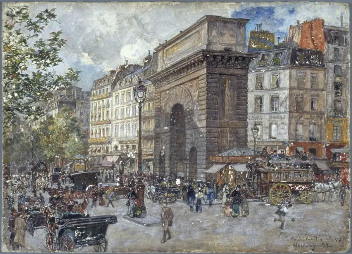 Framed Print : Porte Saint-Martin, 1898. Creator: Frederic Houbron Framed Print : Porte Saint-Martin, 1898. Creator: Frederic Houbron