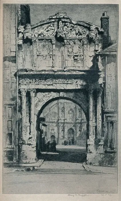 Framed Print : Porte Saint-Pierre, Auxerre, 1912. Artist: Albany E Howarth Framed Print : Porte Saint-Pierre, Auxerre, 1912. Artist: Albany E Howarth