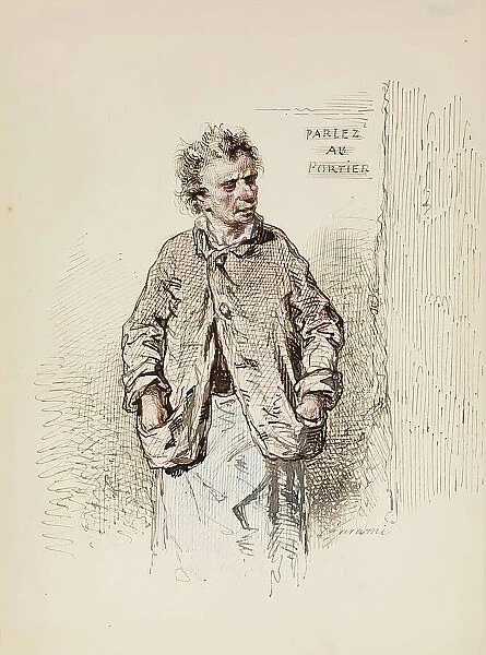 The Porter, 1852-1866. Creator: Paul Gavarni