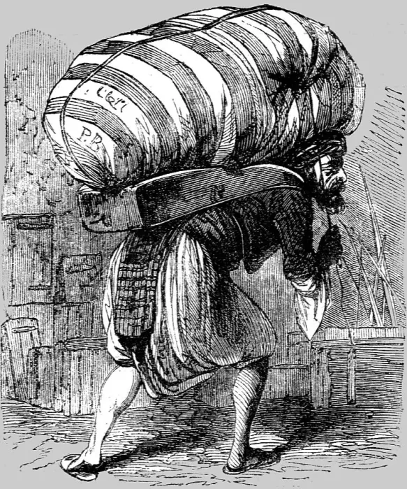 Framed Print : Porter Carrying a Load; Industrious Classes in Constantinople, 1854. Creator: Unknown Framed Print : Porter Carrying a Load; Industrious Classes in Constantinople, 1854. Creator: Unknown