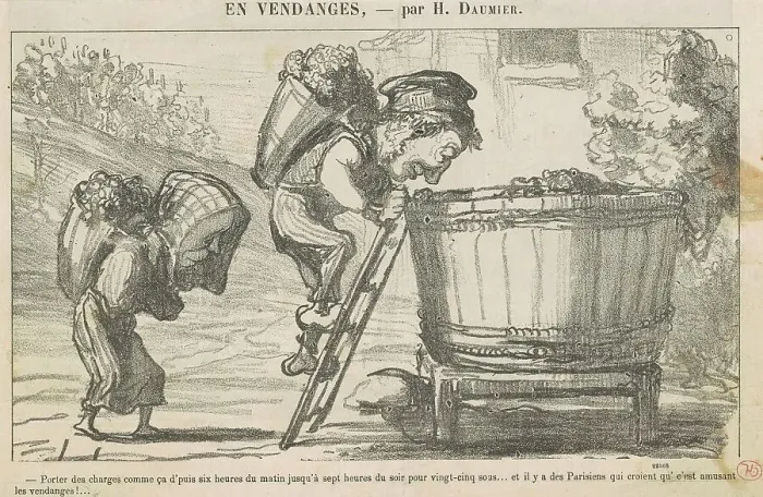 Framed Print : Porter des charges comme ca d'puis six heures du matin... 19th century. Creator: Honore Daumier Framed Print : Porter des charges comme ca d'puis six heures du matin... 19th century. Creator: Honore Daumier