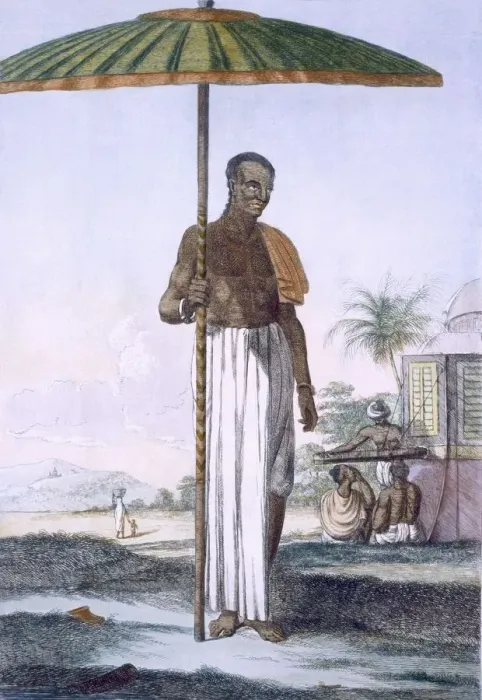 Framed Print : Porter of the Ouriah caste, pub. 1808-12. Creator: Franz Balthazar Solvyns (1760-1824) Framed Print : Porter of the Ouriah caste, pub. 1808-12. Creator: Franz Balthazar Solvyns (1760-1824)