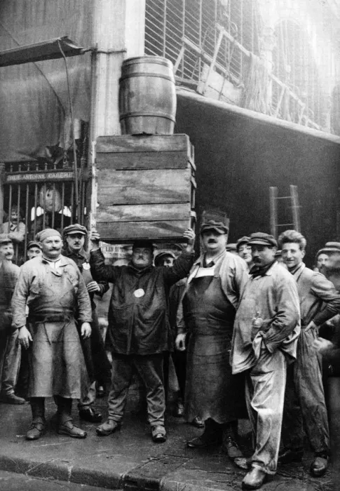 Framed Print : Porters at the Central Market, Paris, 1931. Artist: Ernest Flammarion Framed Print : Porters at the Central Market, Paris, 1931. Artist: Ernest Flammarion
