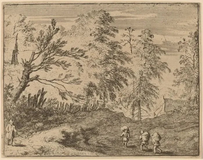 Framed Print : Three Porters, probably c. 1645 / 1656. Creator: Allart van Everdingen Framed Print : Three Porters, probably c. 1645 / 1656. Creator: Allart van Everdingen