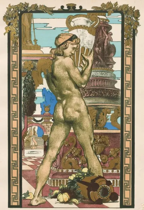 Framed Print : Porteur dAmphore, 1899. Creator: Maurice Desvallieres (French, 1857-1926); Imprimerie Framed Print : Porteur dAmphore, 1899. Creator: Maurice Desvallieres (French, 1857-1926); Imprimerie