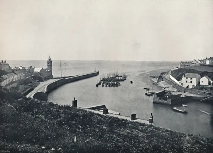 Framed Print : Porthleven - The Harbour and Look-Out, 1895 Framed Print : Porthleven - The Harbour and Look-Out, 1895