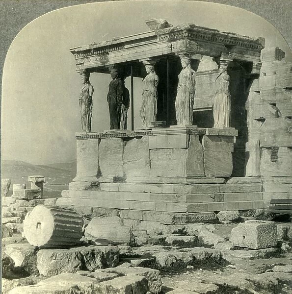 Portico of the Carytides on the Erechtheum, Acropolis, Athenaai (Athens), Greece, c1930s