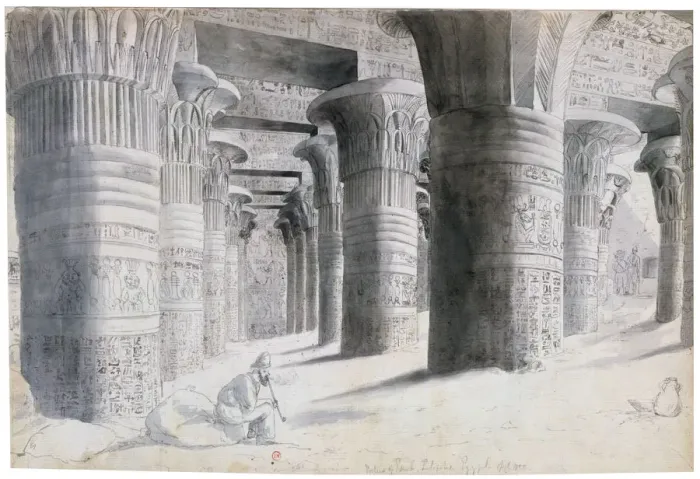 Framed Print : Portico of Esuch, Egypt, 1822. Artist: Wilkinson Framed Print : Portico of Esuch, Egypt, 1822. Artist: Wilkinson
