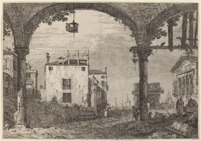 Framed Print : The Portico with the Lantern, c. 1735 / 1746. Creator: Canaletto Framed Print : The Portico with the Lantern, c. 1735 / 1746. Creator: Canaletto