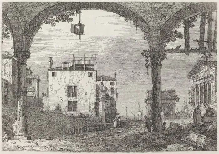 Framed Print : The Portico with the Lantern, c. 1735 / 1746. Creator: Canaletto Framed Print : The Portico with the Lantern, c. 1735 / 1746. Creator: Canaletto