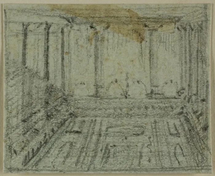 Framed Print : Portico, n.d. Creator: Domenico Quaglio II Framed Print : Portico, n.d. Creator: Domenico Quaglio II