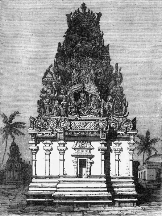 Framed Print : Portico of a Pagoda at Pondicherry, c1891. Creator: James Grant Framed Print : Portico of a Pagoda at Pondicherry, c1891. Creator: James Grant