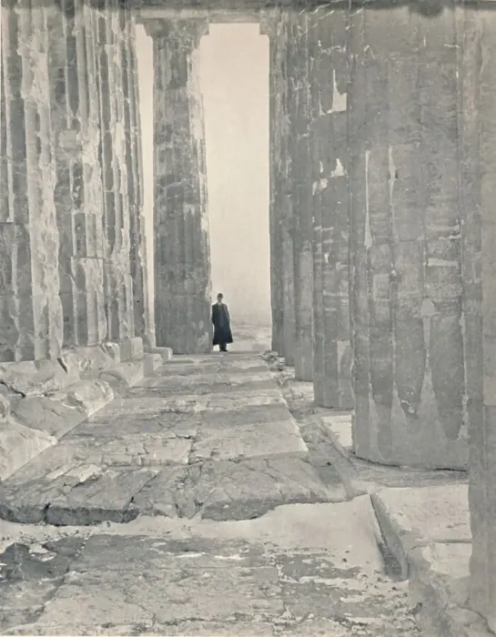 Framed Print : In the Portico of the Parthenon, 1913 Framed Print : In the Portico of the Parthenon, 1913
