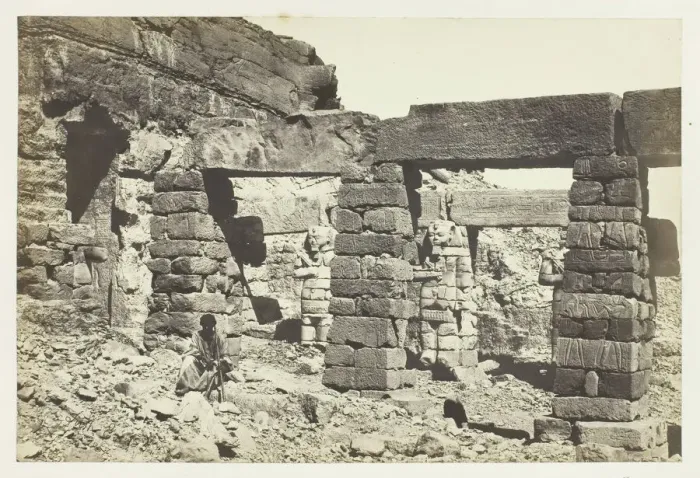 Framed Print : Portico of the Temple of Cerf Hossayn, Nubia, 1857. Creator: Francis Frith Framed Print : Portico of the Temple of Cerf Hossayn, Nubia, 1857. Creator: Francis Frith