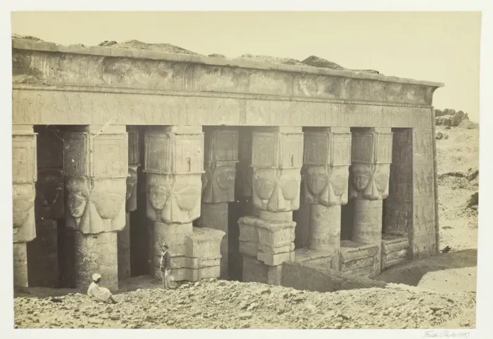 Framed Print : Portico of the Temple of Dendera, 1857. Creator: Francis Frith Framed Print : Portico of the Temple of Dendera, 1857. Creator: Francis Frith