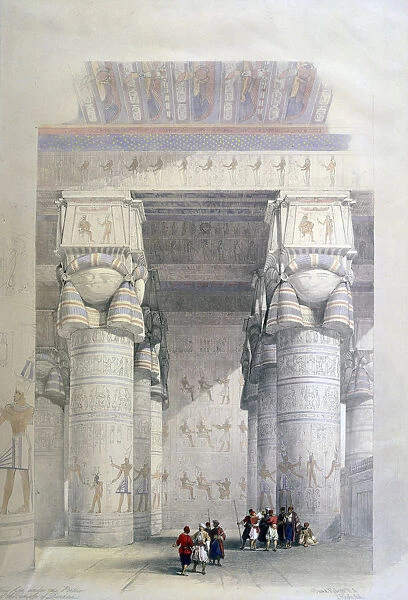 Portico of the Temple of Dendera, 19th century. Artist: David Roberts