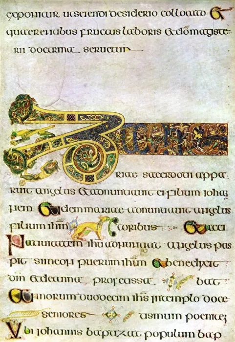 Framed Print : Portion of The Argument to the Gospel of St John, 800 AD, (20th century)