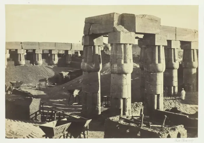 Framed Print : Portion of the Great Temple (The Government Stores), Luxor, 1857. Creator: Francis Frith Framed Print : Portion of the Great Temple (The Government Stores), Luxor, 1857. Creator: Francis Frith
