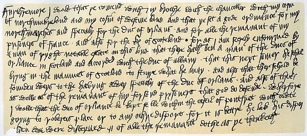 Portion of a letter from Henry V, c1419. Artist: Henry V