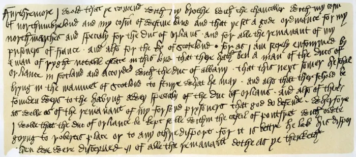 Framed Print : Portion of a letter from Henry V, c1419. Artist: Henry V Framed Print : Portion of a letter from Henry V, c1419. Artist: Henry V